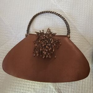Vintage Bronze Satin Handbag
